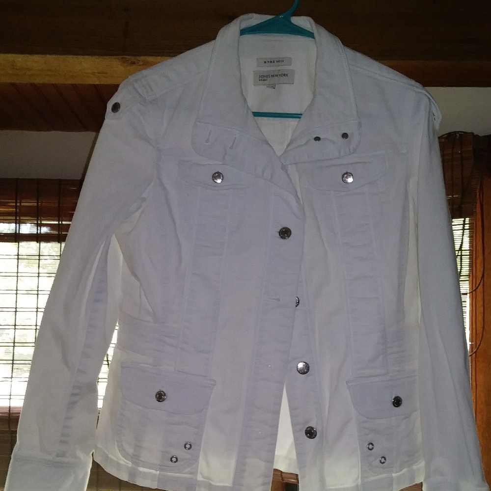 white jean jacket